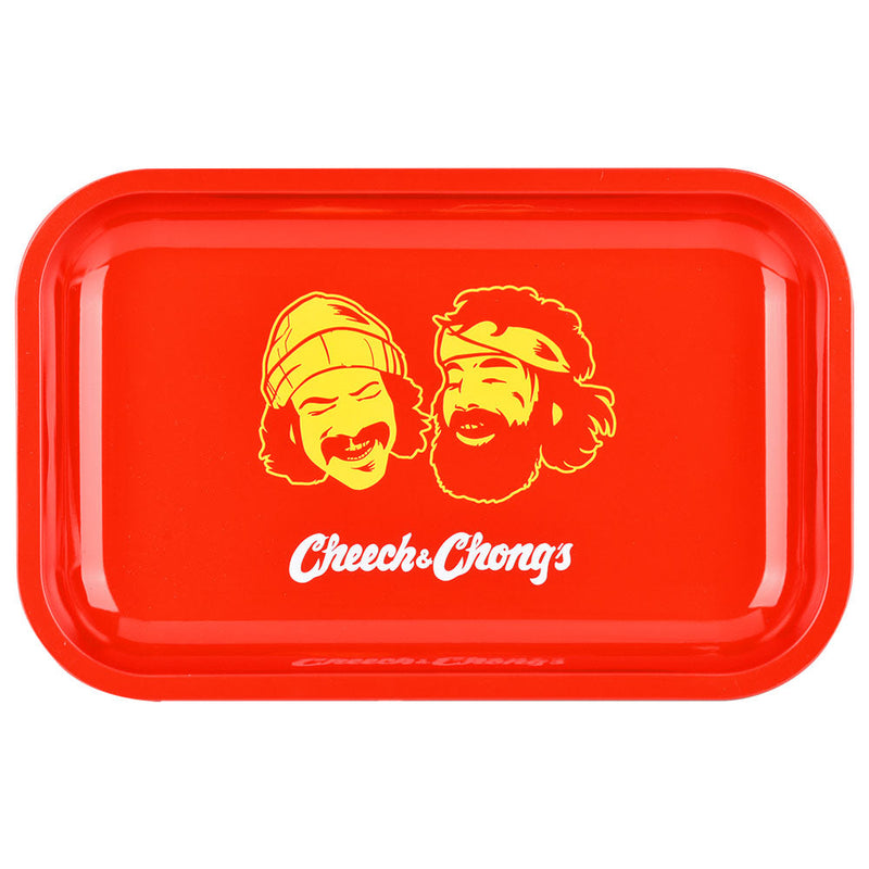 Cheech & Chong x Pulsar Metal Rolling Tray - Red Faces / 11" x 7" - Headshop.com