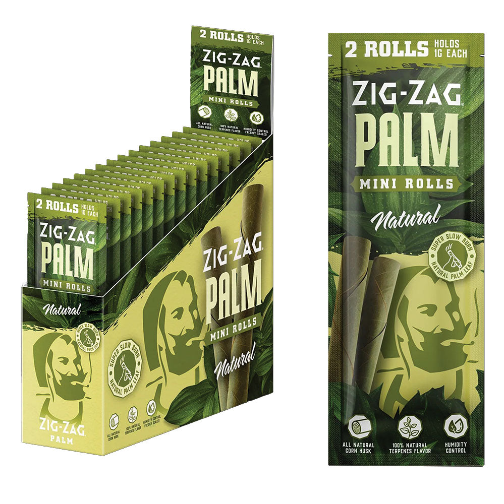 Zig Zag Mini Palm Rolls | 2pk | 15pc Display - Headshop.com