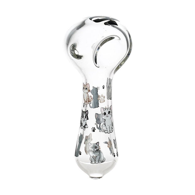 3CT BUNDLE - Pulsar Cute Kitties Glass Spoon Pipe - 4.5"