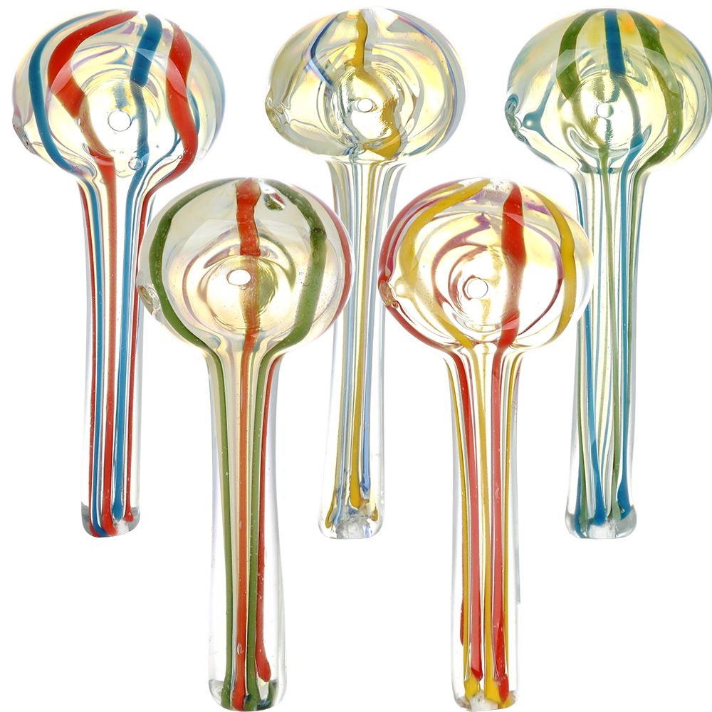 Strictly Fabu Striped Hand Pipe - 3.75" / Colors Vary - Headshop.com