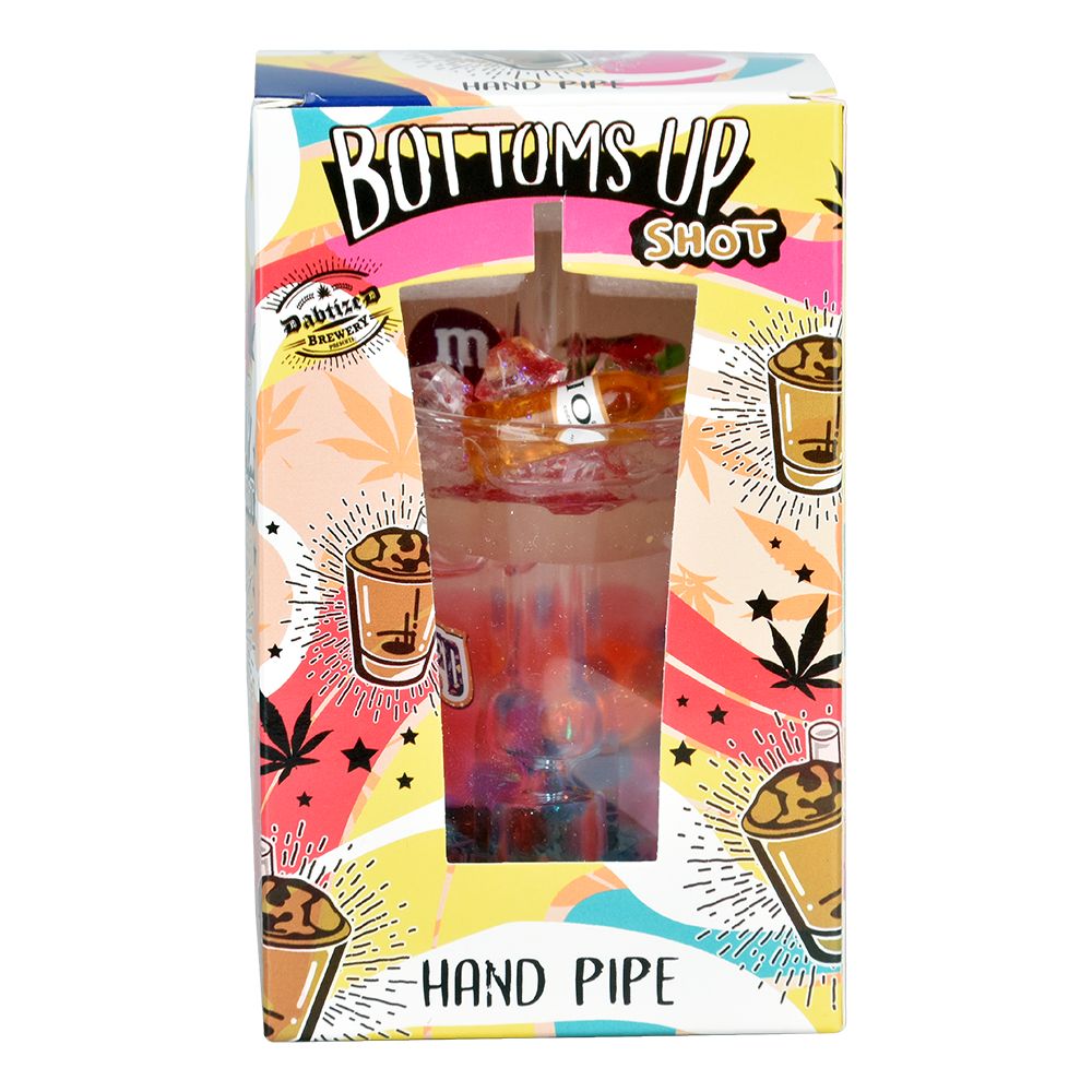 Dabtized Bottoms Up Shot Glass Hand Pipe - 4"/ Assorted Designs - Headshop.com