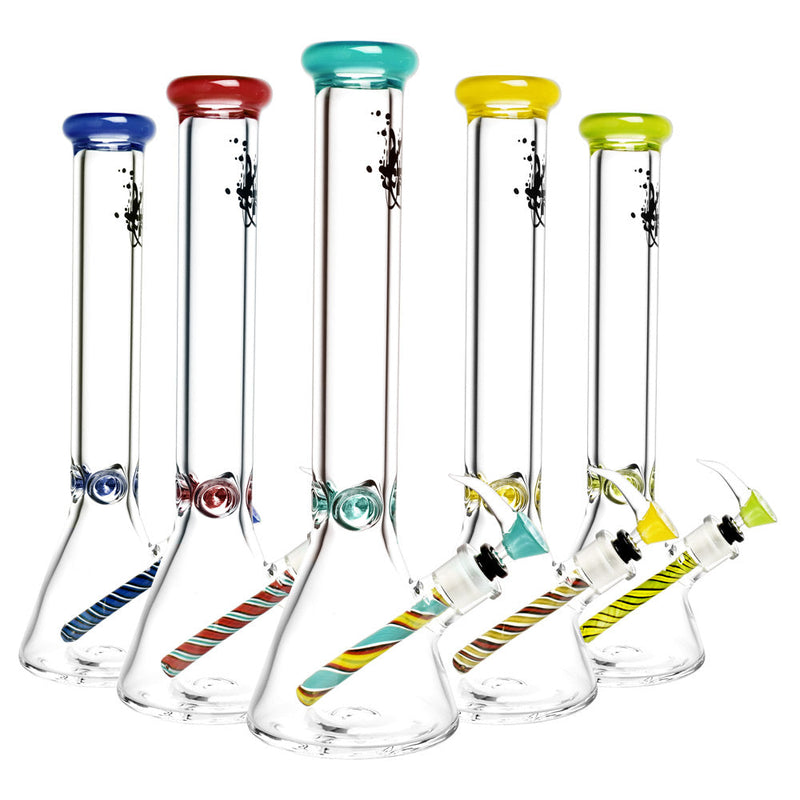 Pulsar Water Pipe w/ Worked Downstem- 16"/14mm F/Colors Vary - Headshop.com