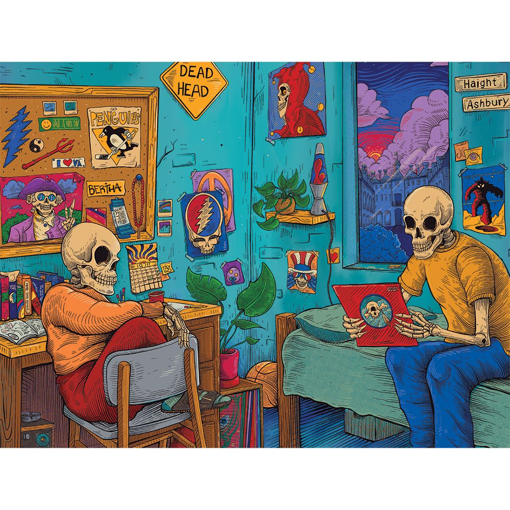 Grateful Dead x Pulsar Inside Print Bent Sherlock Pipe | 4" - Headshop.com