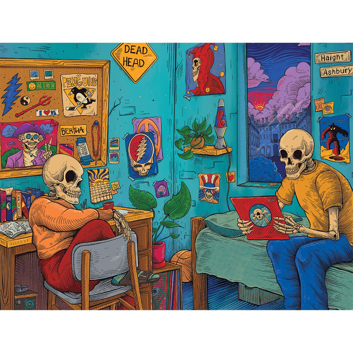 Grateful Dead x Pulsar Inside Print Bent Sherlock Pipe | 4" - Headshop.com