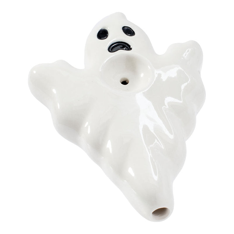 Wacky Bowlz Ghost Ceramic Hand Pipe - 4" - Headshop.com