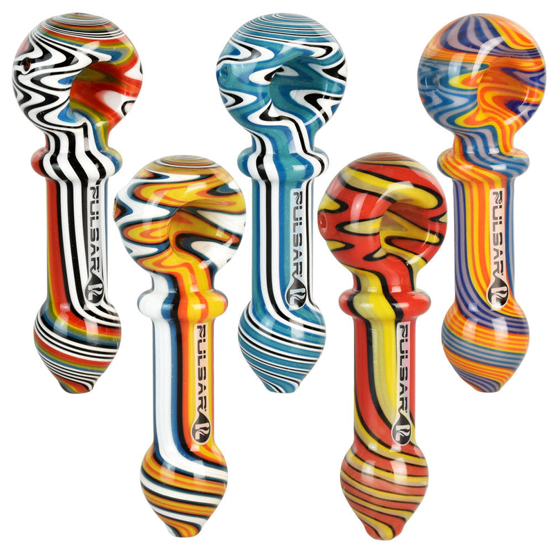 5PC SET - Pulsar Wig Wag Candy Spoon Pipe - 4.5"/ Asst Colors - Headshop.com