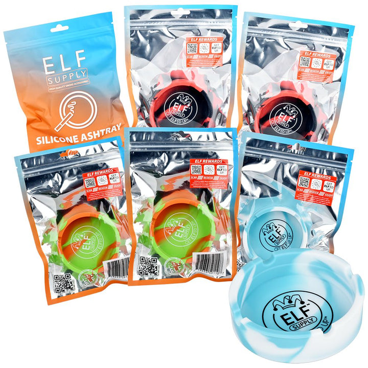ELF Supply Round Silicone Ashtray - 3.25" / 6CT - Headshop.com