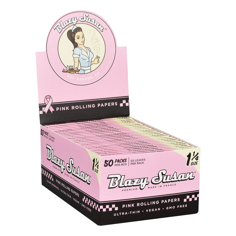 Blazy Susan Pink Rolling Papers | 50pk | 50pc Display - Headshop.com