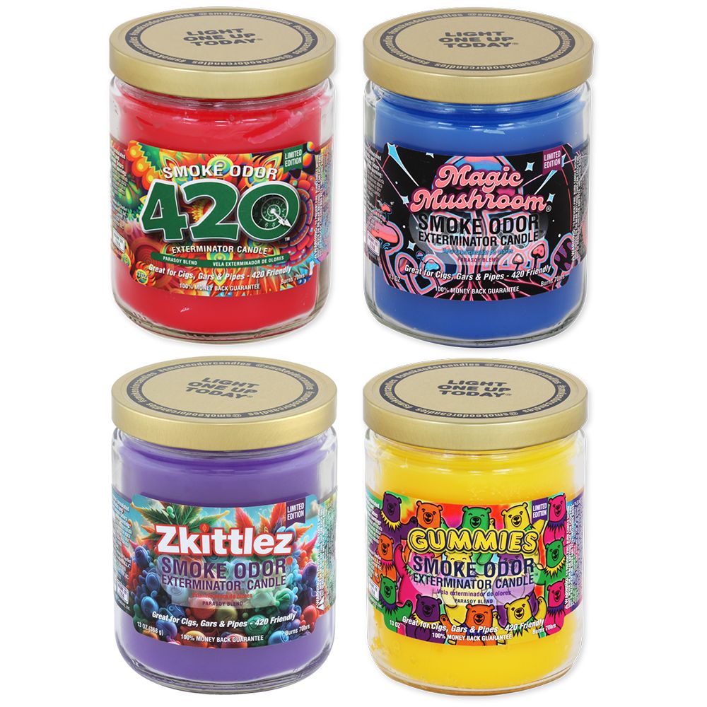 12CT BOX - Smoke Odor Exterminator Candles - Ultimate 420 Assortment 2025 / 13oz - Headshop.com