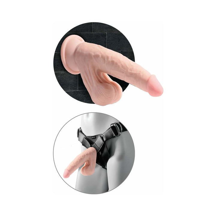 King Cock Plus 9 in. Triple-Density Cock With Swinging Balls Dildo Beige - Headshop.com