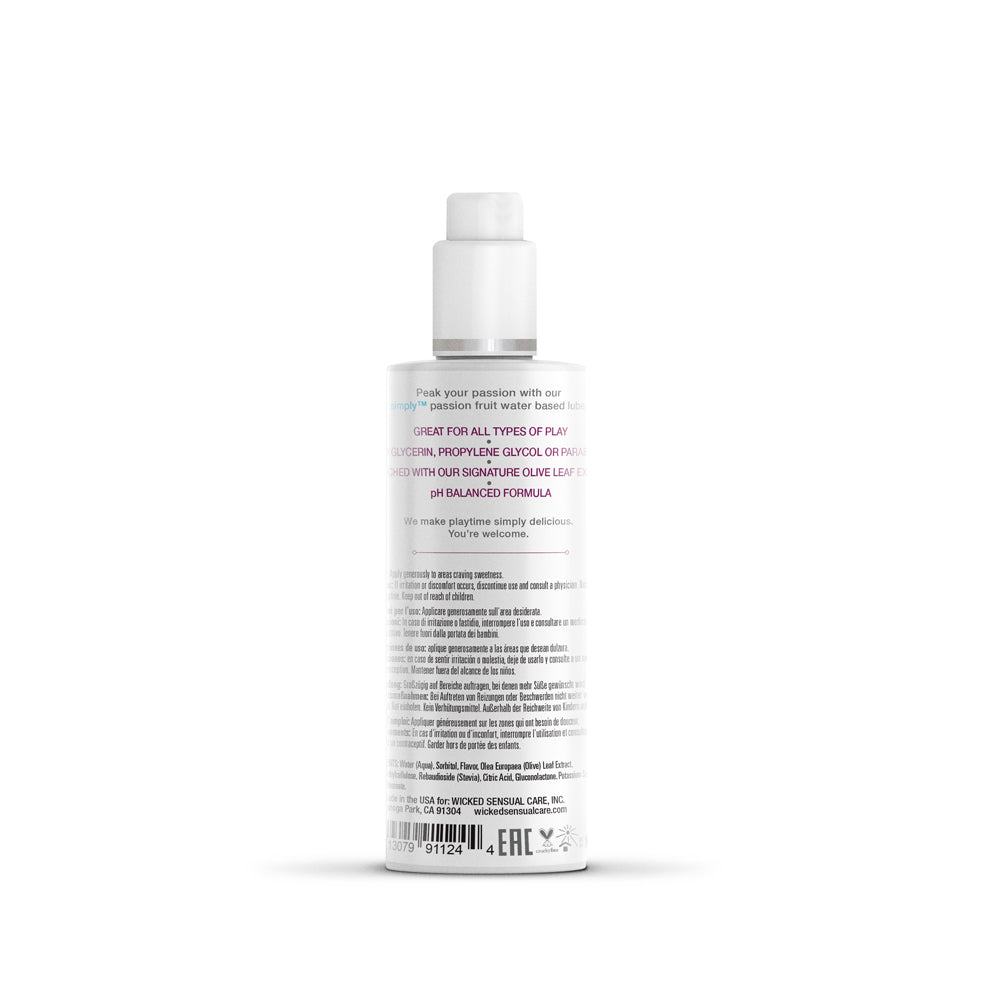 Simply Passion Fruit Flavored Water Based Lubricant 4 oz. - Headshop.com