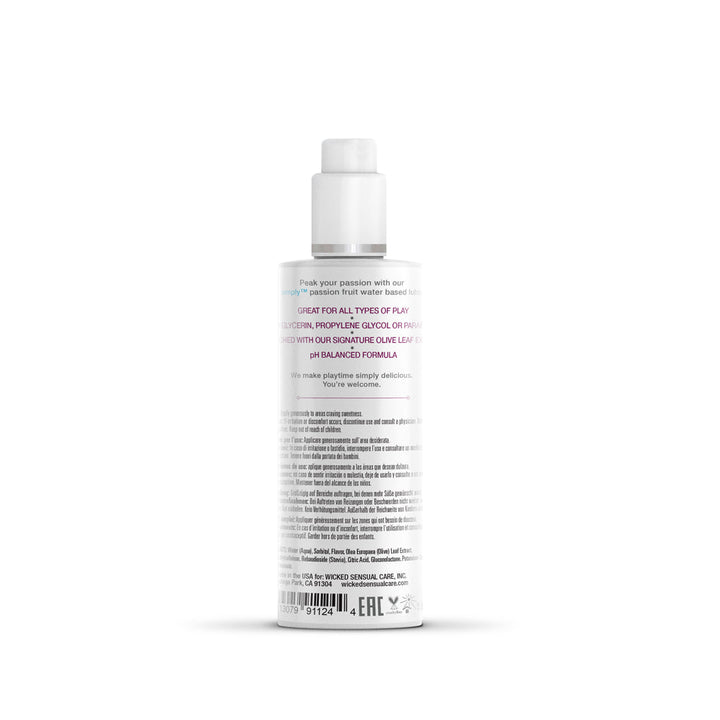 Simply Passion Fruit Flavored Water Based Lubricant 4 oz. - Headshop.com