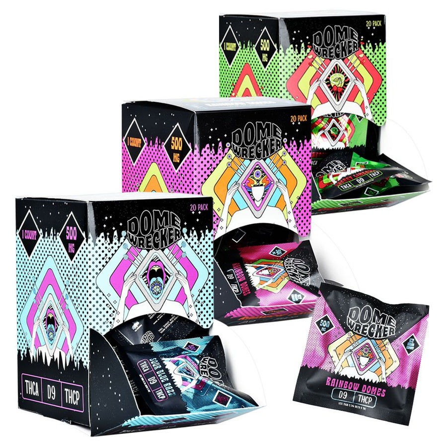 HiXotic Dome Wrecker D9+THCA+THCP Vegan Gummy | 500mg | 20pk - Headshop.com