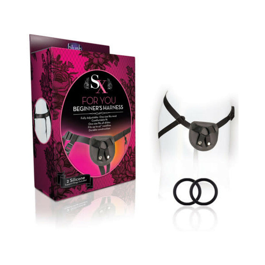 SX For You Adjustable Faux Leather Beginner's Harness Black - Headshop.com