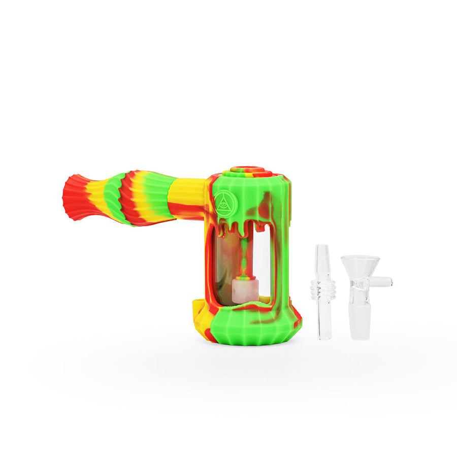 Ritual - 6'' Duality Silicone Dual Use Bubbler - Rasta - Headshop.com