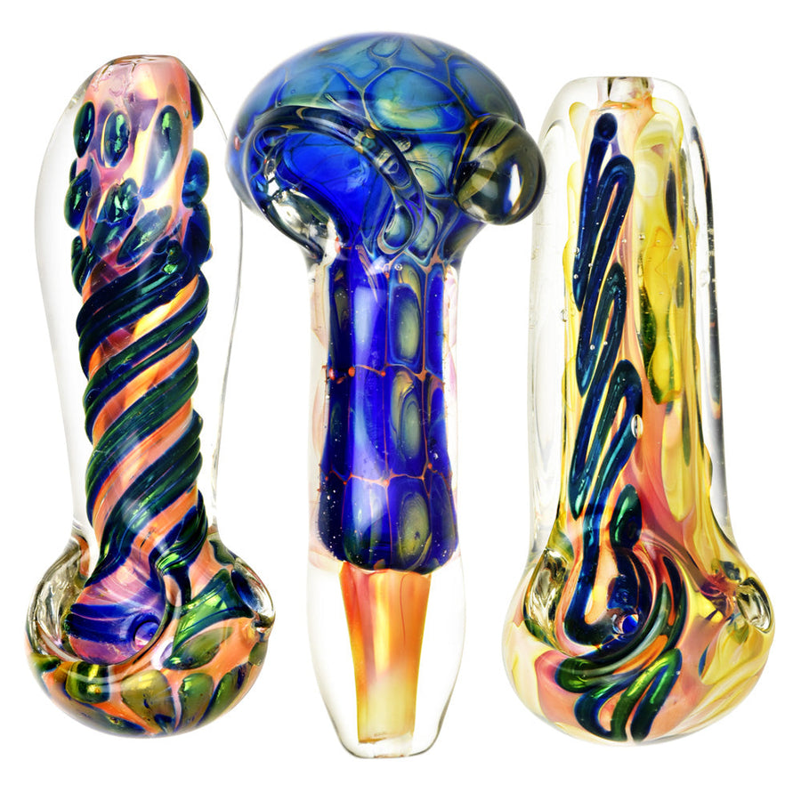 Metallic Fumed Glass Spoon Pipe- 3.75" - Headshop.com