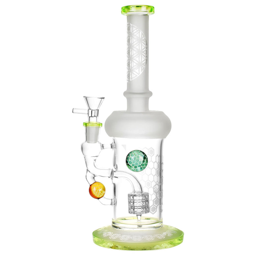 Sacred Honeycombs Frosted Water Pipe - 10"/14mm F/Colors Vary - Headshop.com