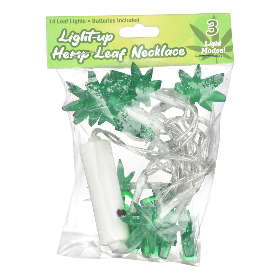 Pulsar LED Hemp Leaf Necklace - 36" - Headshop.com