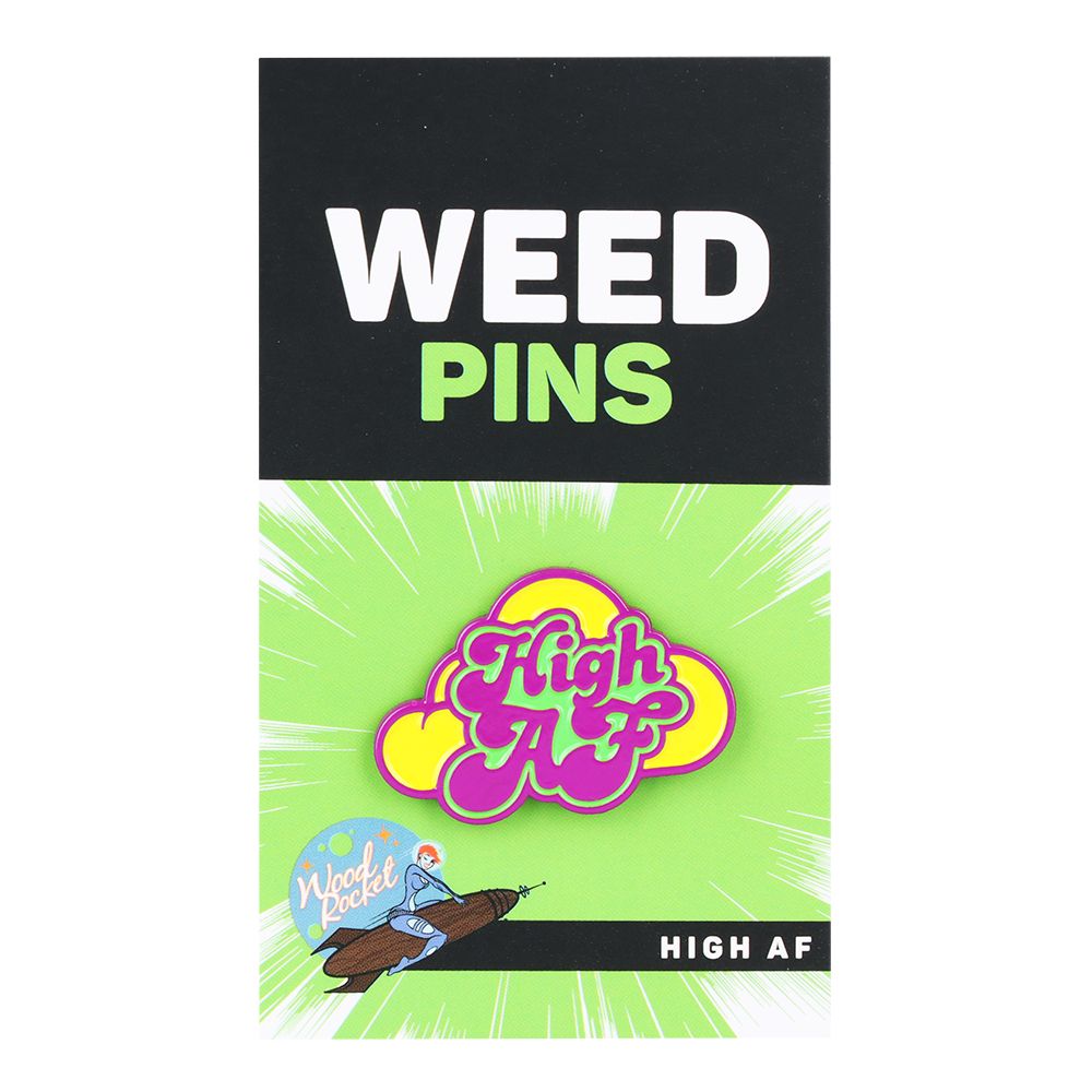 Wood Rocket Soft Enamel Lapel Pin - High AF - Headshop.com