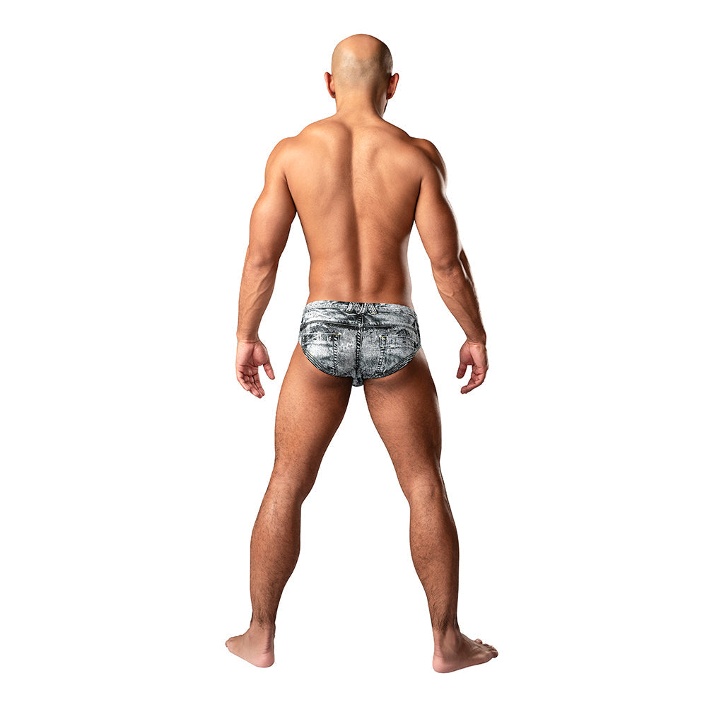 Male Power Dirty Denim Bikini Denim Print XL - Headshop.com