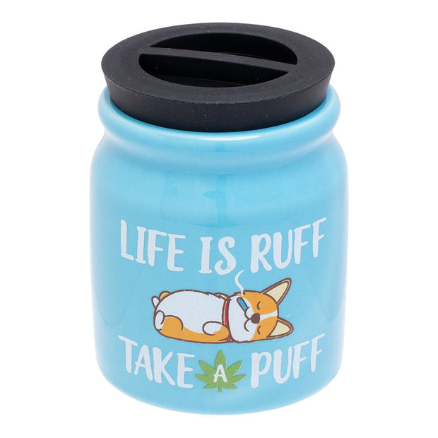 12PC DISPLAY - Fujima Cute'n'Punny Ceramic Stash Jar - 3fl oz / Assorted Designs - Headshop.com