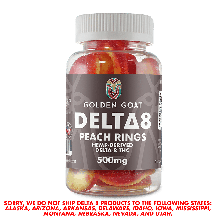 Delta 8 Gummies 500mg - Peach Rings - Headshop.com