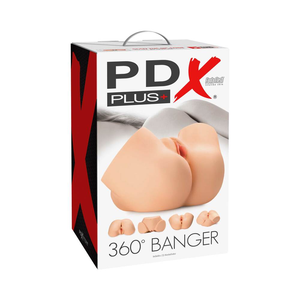 PDX Plus 360º Banger Dual Entry Masturbator Beige - Headshop.com