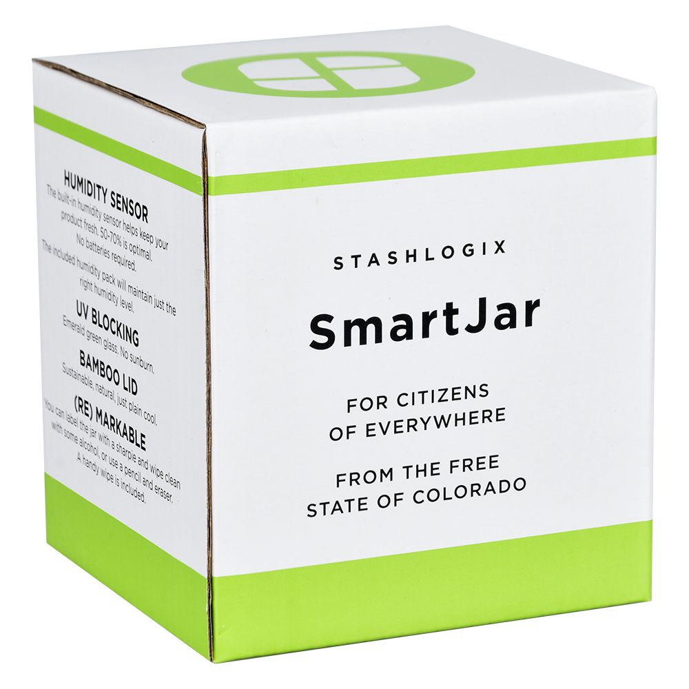 Stashlogix Bamboo Lid SmartJar w/ Analogue Humidity Sensor - Headshop.com