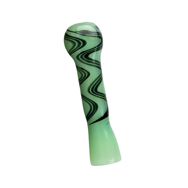 Jade Green Black Wave Chillum - Headshop.com