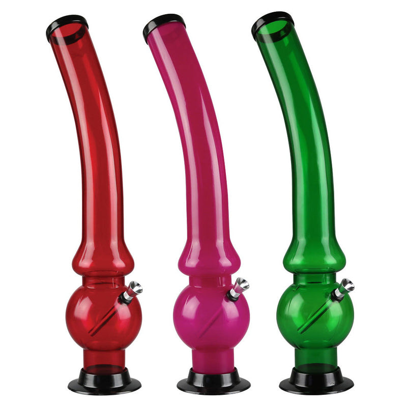Acrylic Curved Bubble Water Pipe - 18" - Assorted Colors - Headshop.com