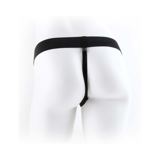 Fetish Fantasy Series 9 in. Vibrating Hollow Strap-On with Balls Brown/Black - Headshop.com