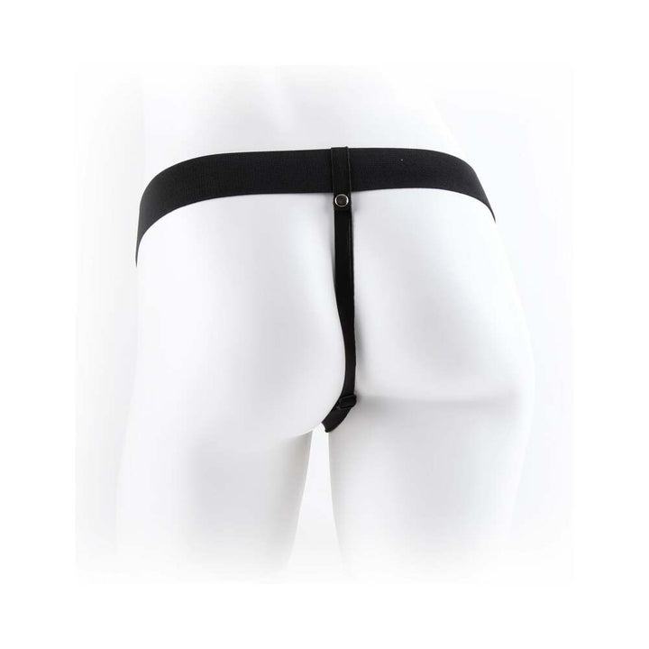 Fetish Fantasy Series 9 in. Vibrating Hollow Strap-On with Balls Brown/Black - Headshop.com