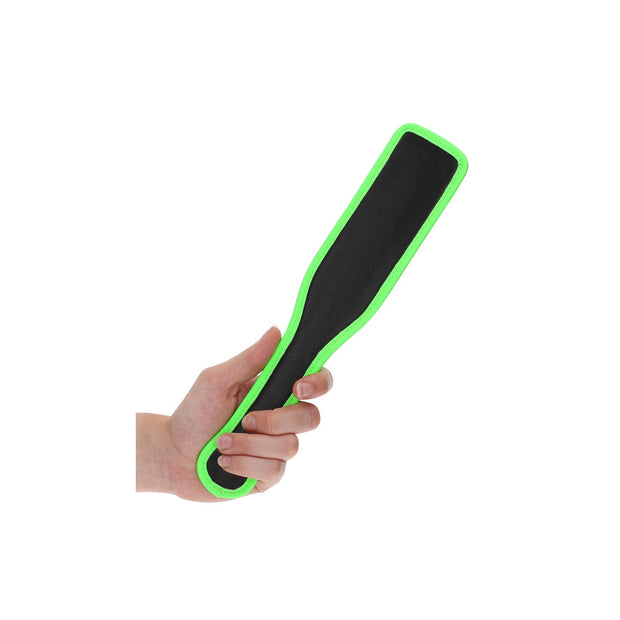 Ouch! Glow in the Dark Bonded Leather Paddle Neon Green - Headshop.com