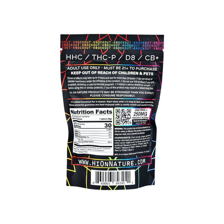 Hi On Nature Space Rings KO3 Blend Gummies - 2500MG / 10pc - Headshop.com