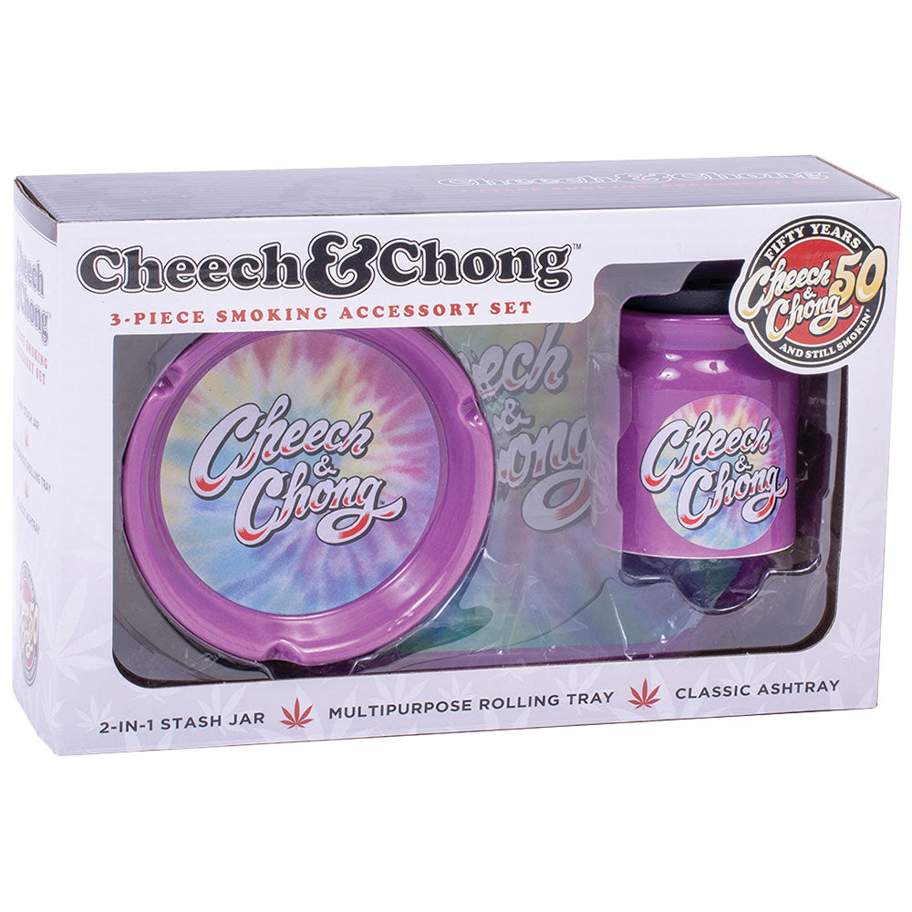 Cheech & Chong Smoke Lover's Gift Set - 3pc / Purple Tie-Dye - Headshop.com