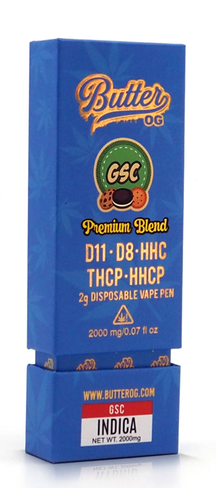 Butter OG Premium Blend D11, D8, HHC, THCP, HHCP 2g Disposable Vape - Girl Scout Cookies (Indica) - Headshop.com
