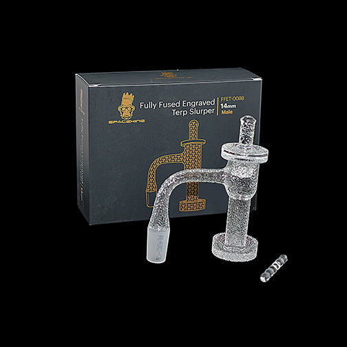 Space King Fully Fused Engraved Terp Slurper (Black / Gold) - Headshop.com