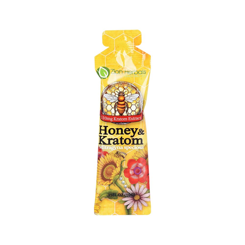 12CT DISPLAY - Zion Herbals Honey & Kratom Packet - 10g - Headshop.com