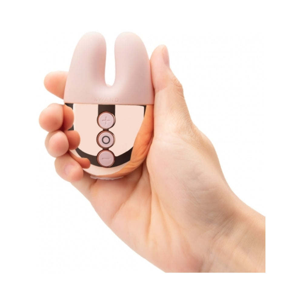 Le Wand Chrome Double Vibe Rechargeable Silicone Mini Vibrator Rose Gold - Headshop.com