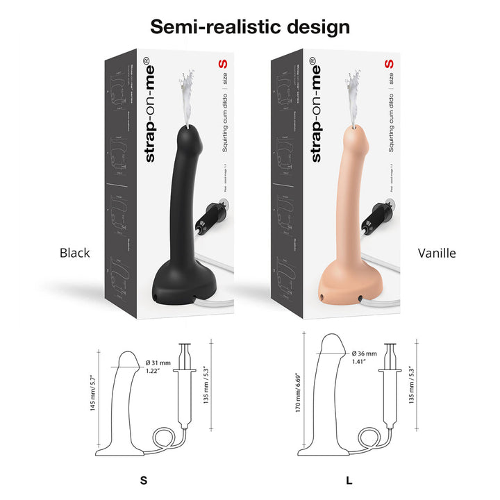 Strap-On-Me Squirting Cum Semi-Realistic Silicone Dildo Vanilla S (fluid not included) - Headshop.com