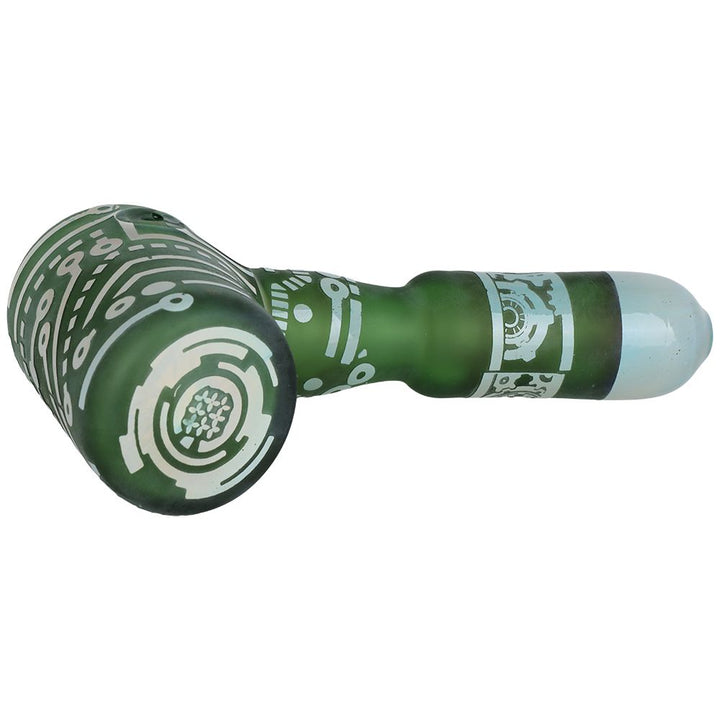Circuits of Love Sandblasted Glass Hand Pipe - 4.75" / Colors Vary - Headshop.com