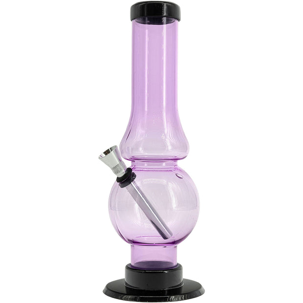 JM Enterprises  6-9" Acrylic Straight Tube Bubble Flare Bong - Multiple Colors