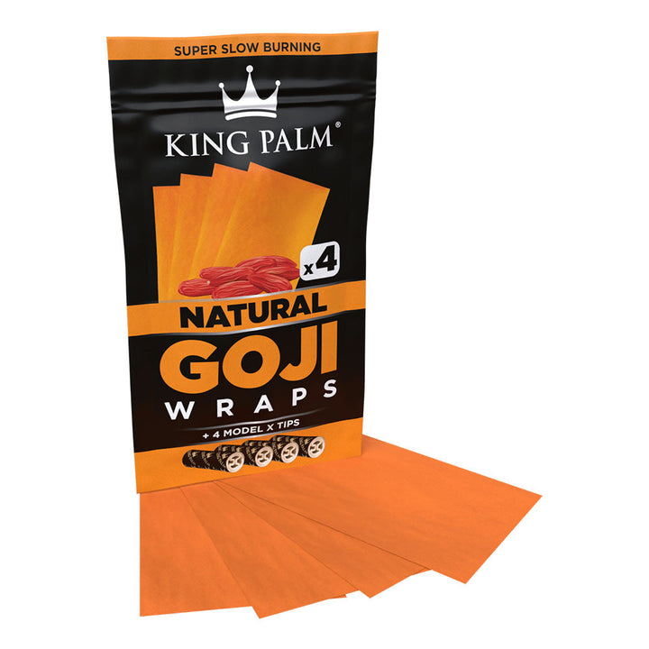 King Palm Goji Wraps & Filter Tips | 4pk | 15pc Display - Headshop.com