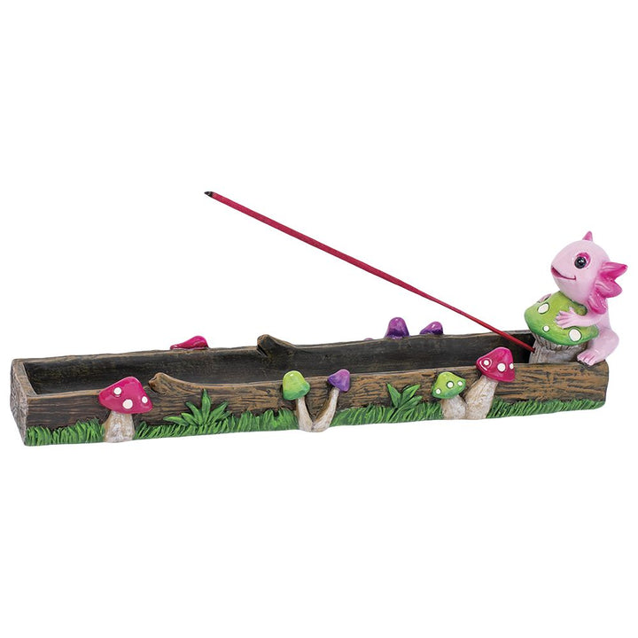 Fujima Pink Axolotl Mushroom Stick Resin Incense Burner - 10.5" - Headshop.com