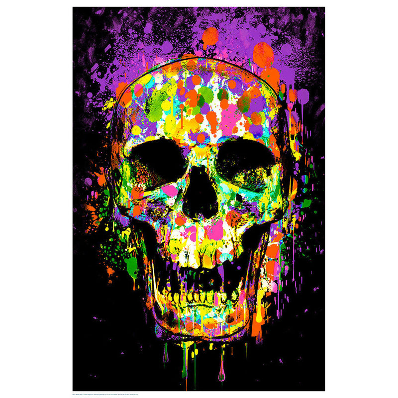 Splatter Skull Non-Flocked Blacklight Poster - Headshop.com