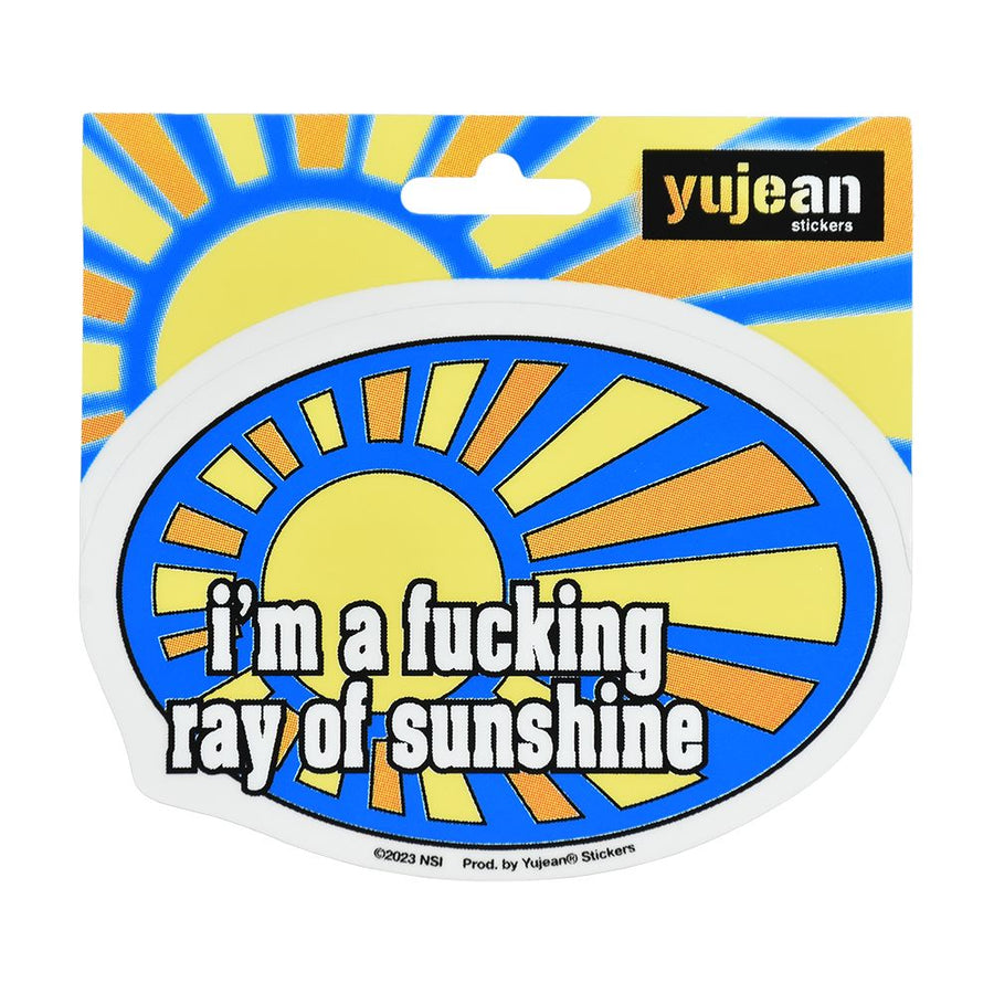 I'm A F*cking Ray of Sunshine Oval Sticker - 4.4"x3" - Headshop.com
