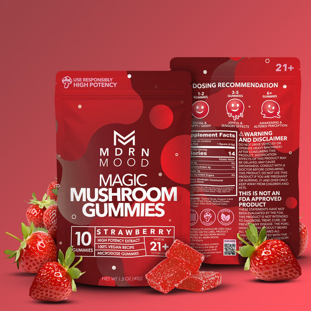 MDRN MOOD Magic Mushroom Gummies - Strawberry - Headshop.com