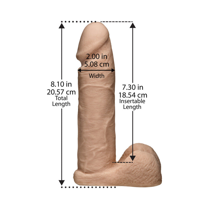 Vac-U-Lock - 8-Inch ULTRASKYN Cock - With Ultra Harness White - Headshop.com