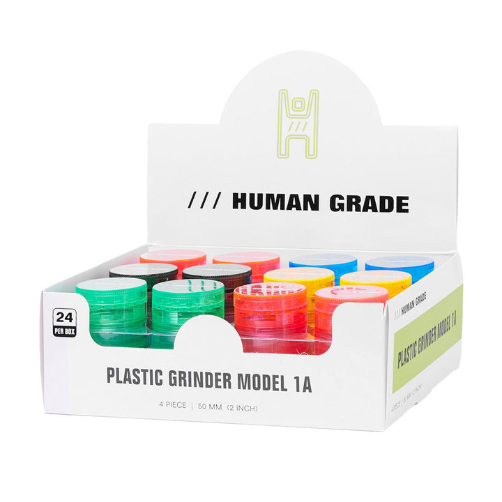 Human Grade Plastic 2" Grinder 24 pcs - Headshop.com