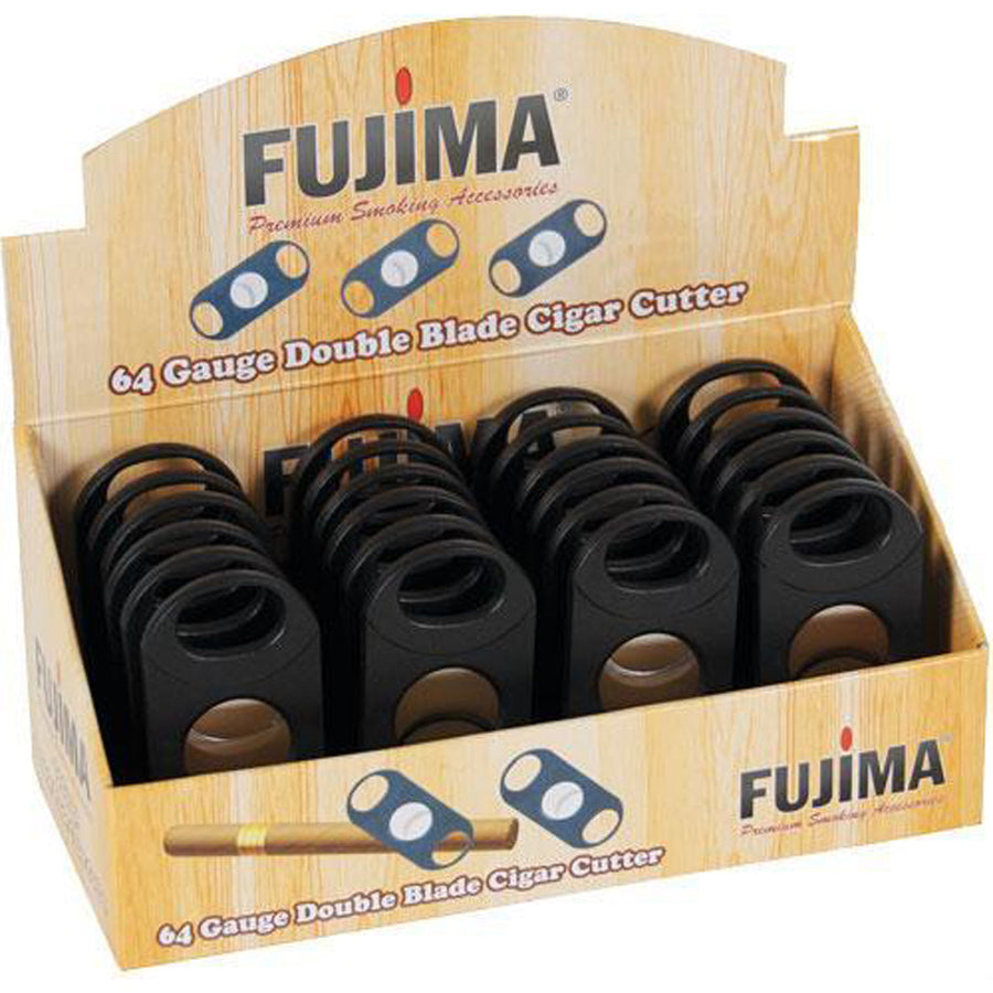 Fujima 64 Gauge Double Blade Plastic Cigar Cutter - 24pc Display - Headshop.com